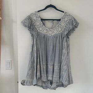 Free People Gray Floral Romper